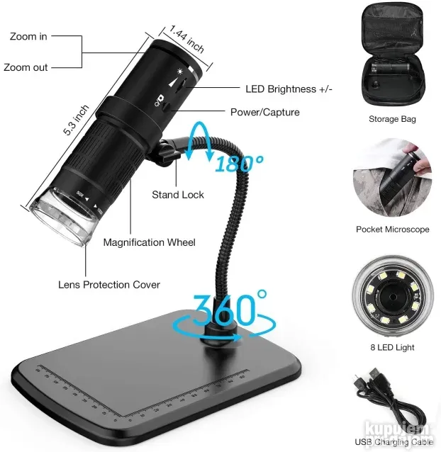 wifi digitalni mikroskop HD1080P 1000X USB/NOVO