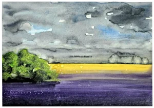 Olujni oblaci - akvarel 42x30cm