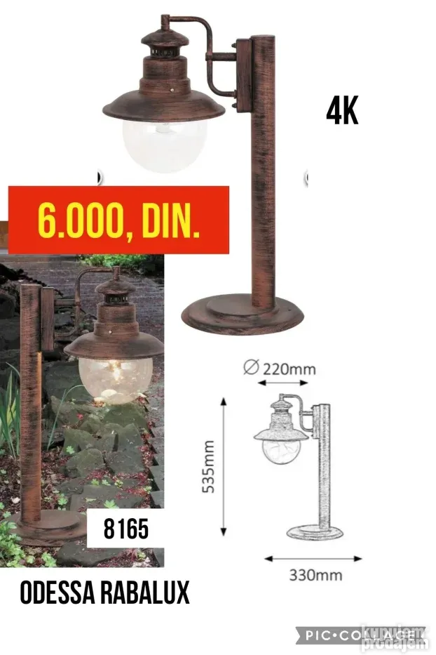 Stubni fenjer Odessa e27 Rabalux