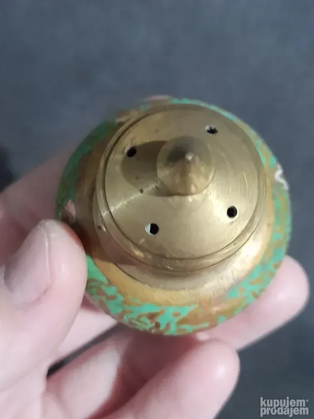 Stari Tibet set za so i biber mesing cloasonne odlican