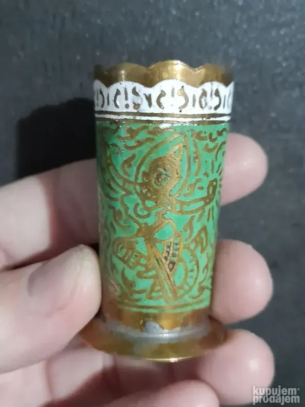 Stari Tibet set za so i biber mesing cloasonne odlican