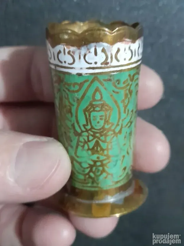 Stari Tibet set za so i biber mesing cloasonne odlican