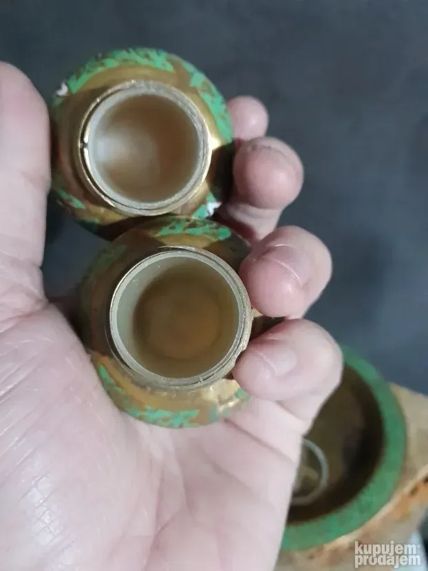 Stari Tibet set za so i biber mesing cloasonne odlican