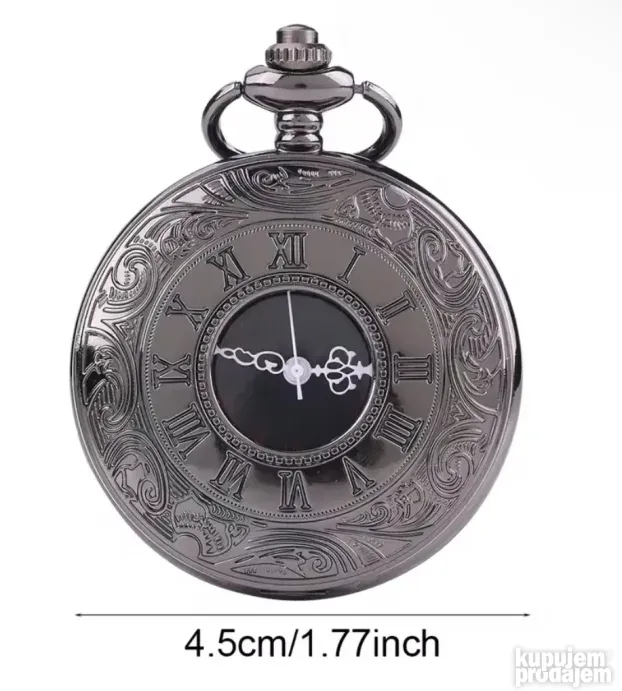 Pocket Watch Džepni Sat Kvarcni black 40cm Chain