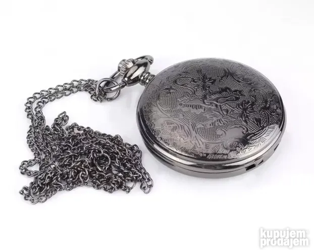 Pocket Watch Džepni Sat Kvarcni black 40cm Chain