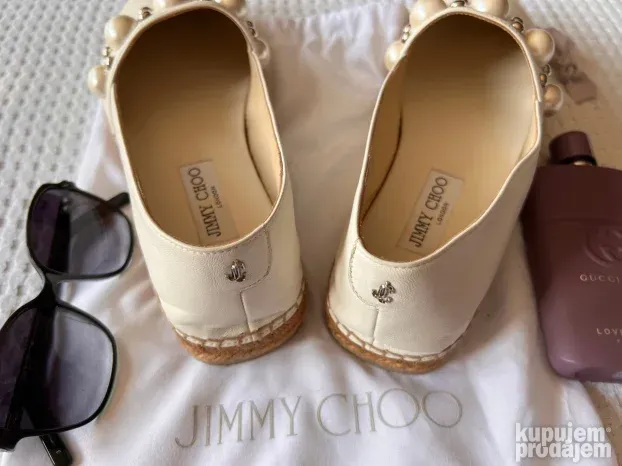 JIMMY CHOO ORIGINAL NOVE krem kozne mokasine 40
