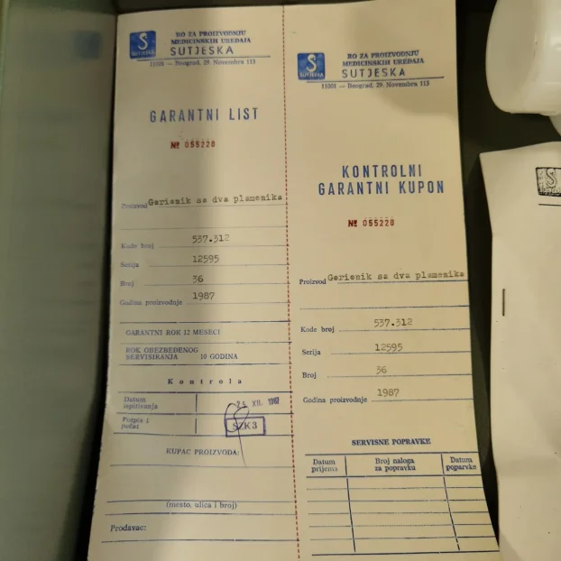 Originalni Vojni Gorionik sa Dva Plamena JNA
