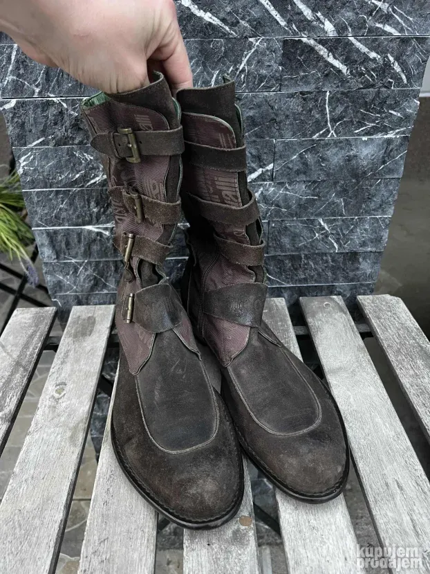 JUST CAVALLI Muske kozne cizme ORIGINAL Vel 43 Biker Braon