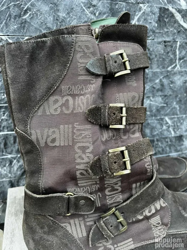 JUST CAVALLI Muske kozne cizme ORIGINAL Vel 43 Biker Braon