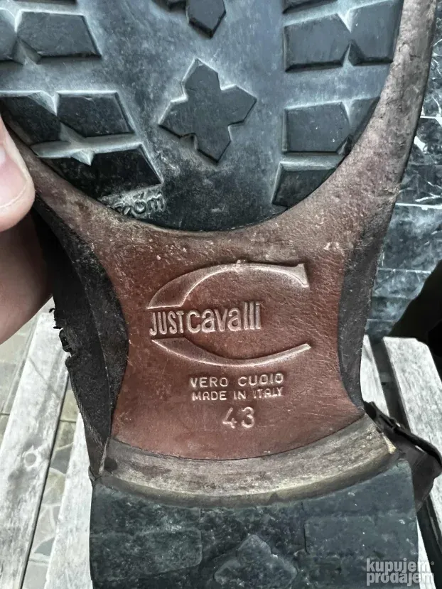 JUST CAVALLI Muske kozne cizme ORIGINAL Vel 43 Biker Braon