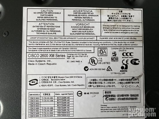 Cisco 2651XM Ethernet Router 10/100MB 32Mb 2600 Series 1U Wi