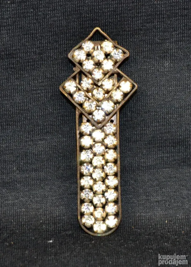 Antikvarna kopča šnala za maramu ešarpu sa cirkonima