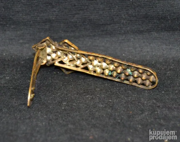 Antikvarna kopča šnala za maramu ešarpu sa cirkonima