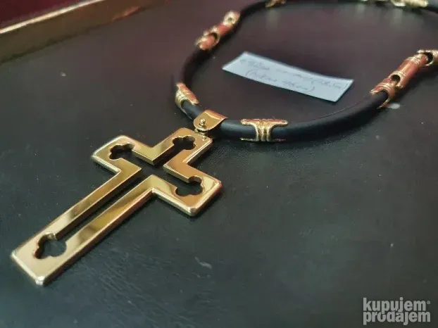 Ogrlica lanac zlato-kaucuk 14kt (NOVO)