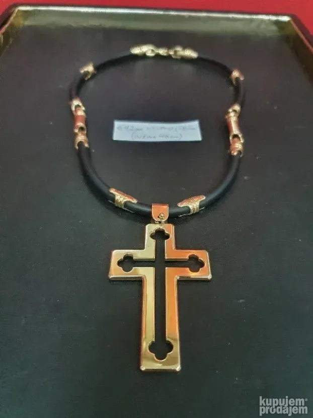 Ogrlica lanac zlato-kaucuk 14kt (NOVO)