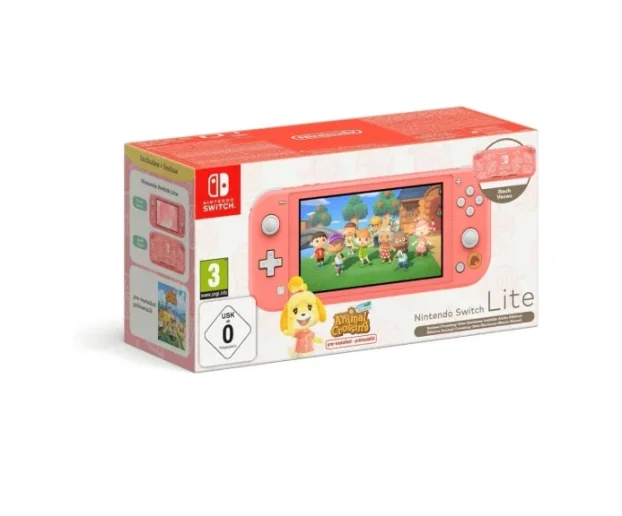 NINTENDO Switch lite coral + Animal Crossing New Horizons bu