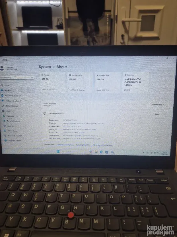 Lenovo T14/i5 10210/16gb/512ssd/14' FHD/Vrhunski laptop