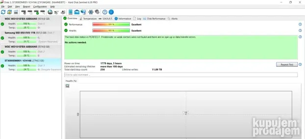Prodajem perfektan eksterni harddisk 3TB (punjač + stalak!)