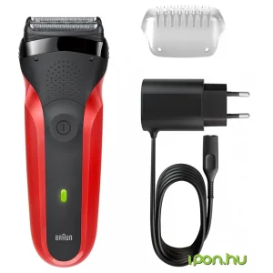 Braun Serie 3 300s Rechargeable Electric Razor Red