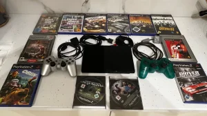 PS2 Slim sa 2 original dzojstika + 13 original igara RETKOST