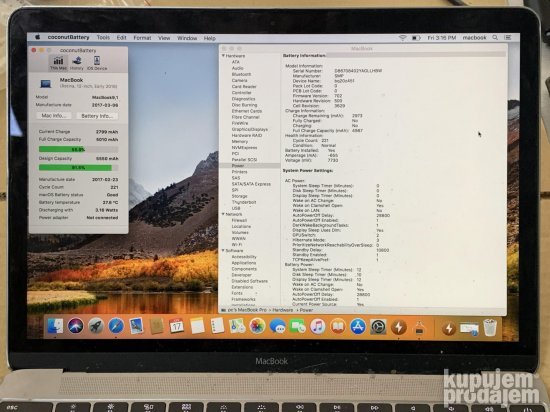 Ekran panel za MacBook Core M3 12" A1543 Early 2016