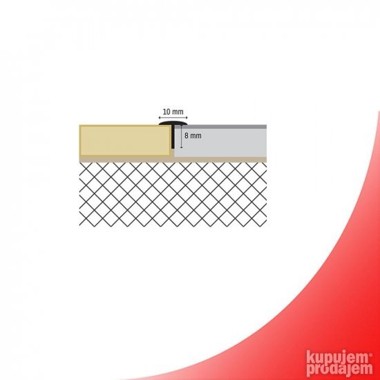 Aluminijumski T profil AT-10 lajsna za keramiku