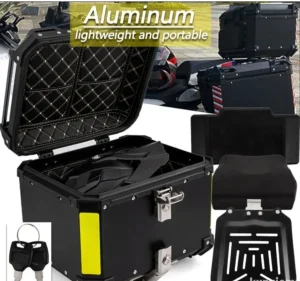 Aluminijumski koferi za motor u crnoj boji.  35 L 8700 din 4