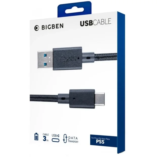BIGBEN 3 metric PS5 USB cable black