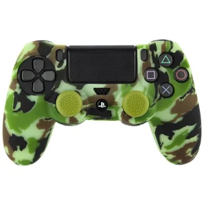 Fr-tec Silicon Case + Thumb Non-slip Ps4 Camouflage Green