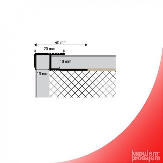 Aluminjumska lajsna (profil) za stepenište PFA-10