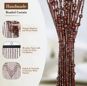 Zavesa od drvenih perli