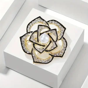 Elegantni Broš - Svetlucava ruža sa biserom