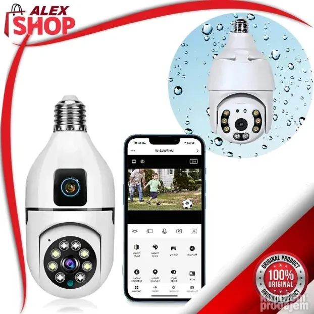 WIFI bežična smart sijalica sigurnosna sa 2 kamere full HD