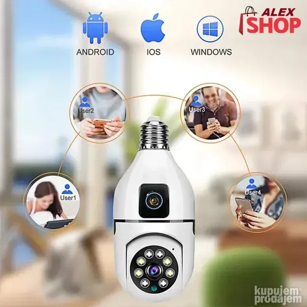 WIFI bežična smart sijalica sigurnosna sa 2 kamere full HD