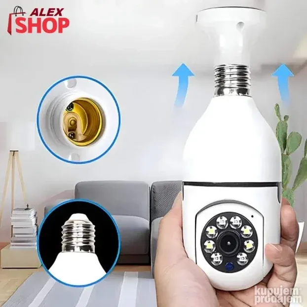 WIFI bežična smart sijalica sigurnosna sa 2 kamere full HD