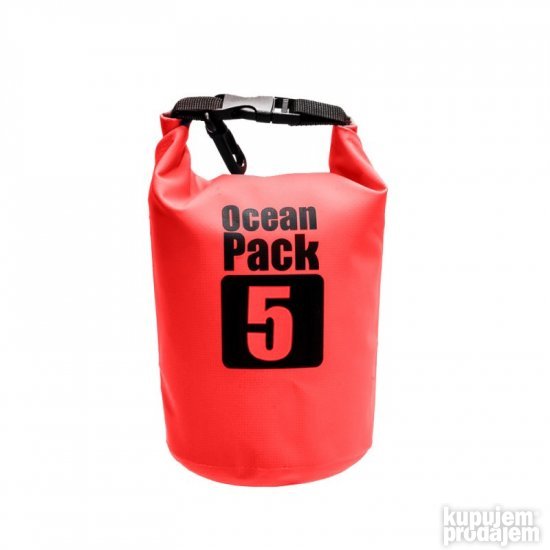 Vodootporna suva torba Ocean Pack 5L crvena - NOVO