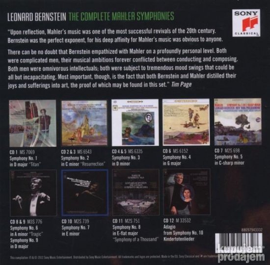 Bernstein, Leonard/Mahler: Complete Symphonies/12cd/