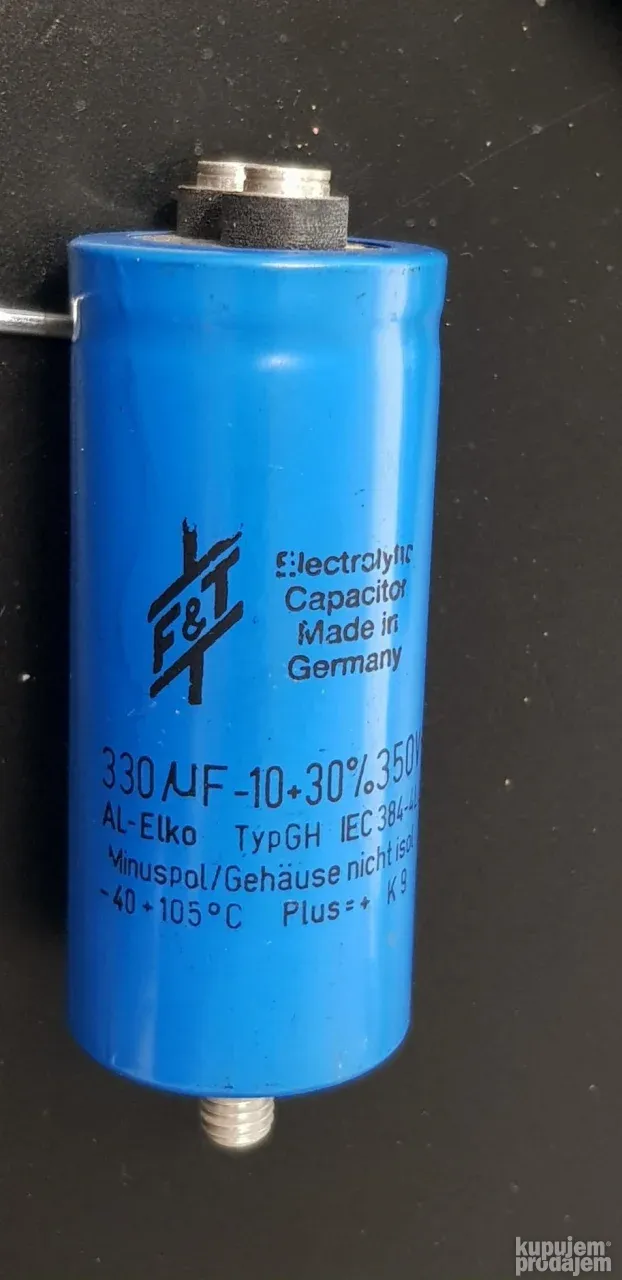 Elektrolit 330uF 350V F&T, NOS