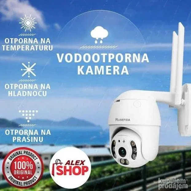Wifi smart kamera Rotirajuća za video nadzor 8 dioda
