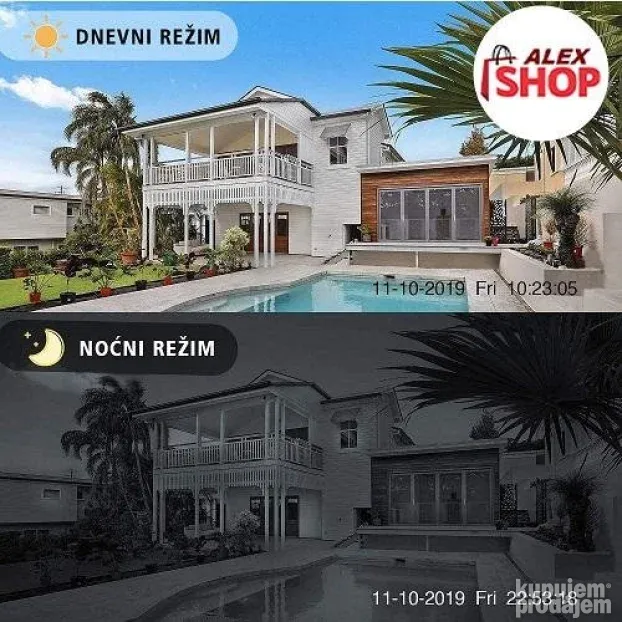 Wifi smart kamera Rotirajuća za video nadzor 8 dioda