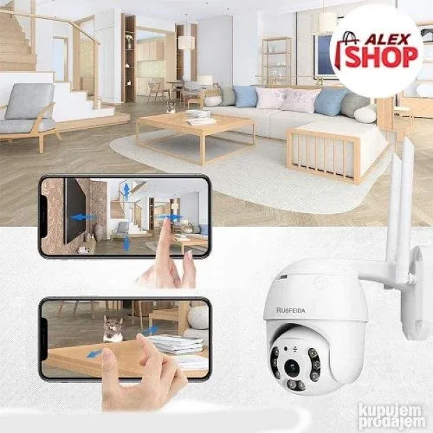 Wifi smart kamera Rotirajuća za video nadzor 8 dioda