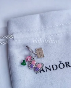 PANDORA privezak lala leptir mom mama NOVO