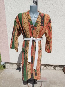 Vintage Boho Playboy šareni bade mantil S-L