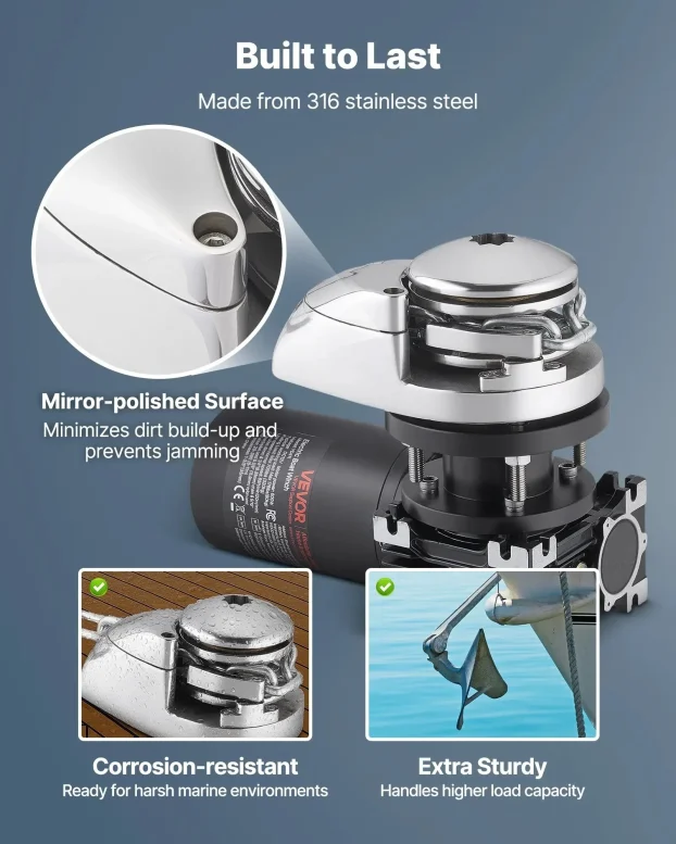 Vertikalni Ribolovni Vinč Za Sidro 600W Za Plovila 6-11m vv