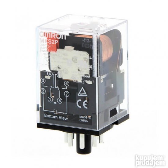 Relej MKS2P 24VDC 24V 10A 2x M+R