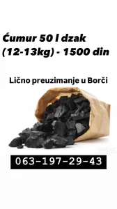 Cumur - ćumur za rostilj  VELIKI dzak Borča 1500din