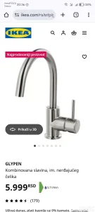 GLYPEN Kombinovana slavina, boja nerđajućeg čelika