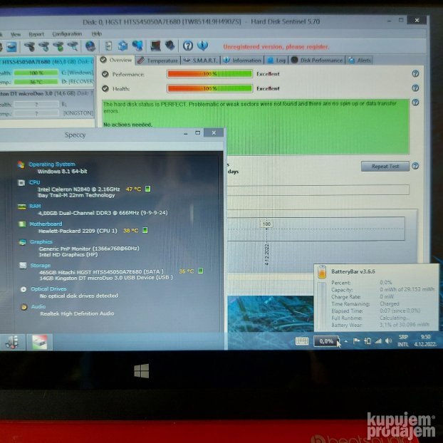 HP Pavilion 11 Transformer x360 500GB/4GB/punjac odlican