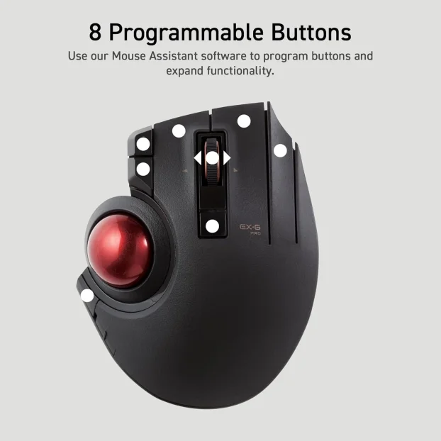 Elecom EX-G Pro Trackball Wireless 2.4GHz MIŠ 8 Buttons