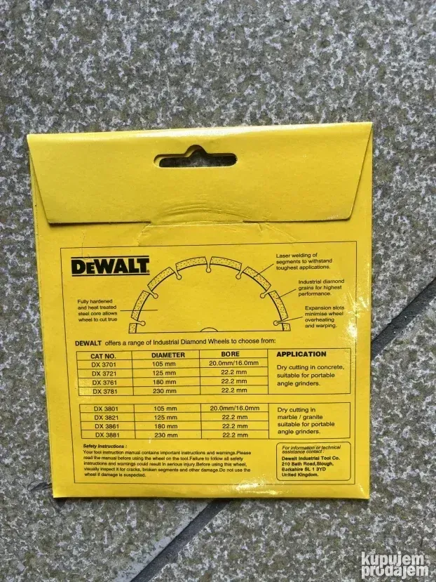 DeWALT dijamant, Brusne ploce 22.2mm 125mm